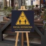 Social distancing easel sign