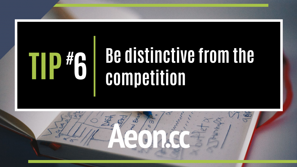 marketing tip - Be distinctive from the competition
